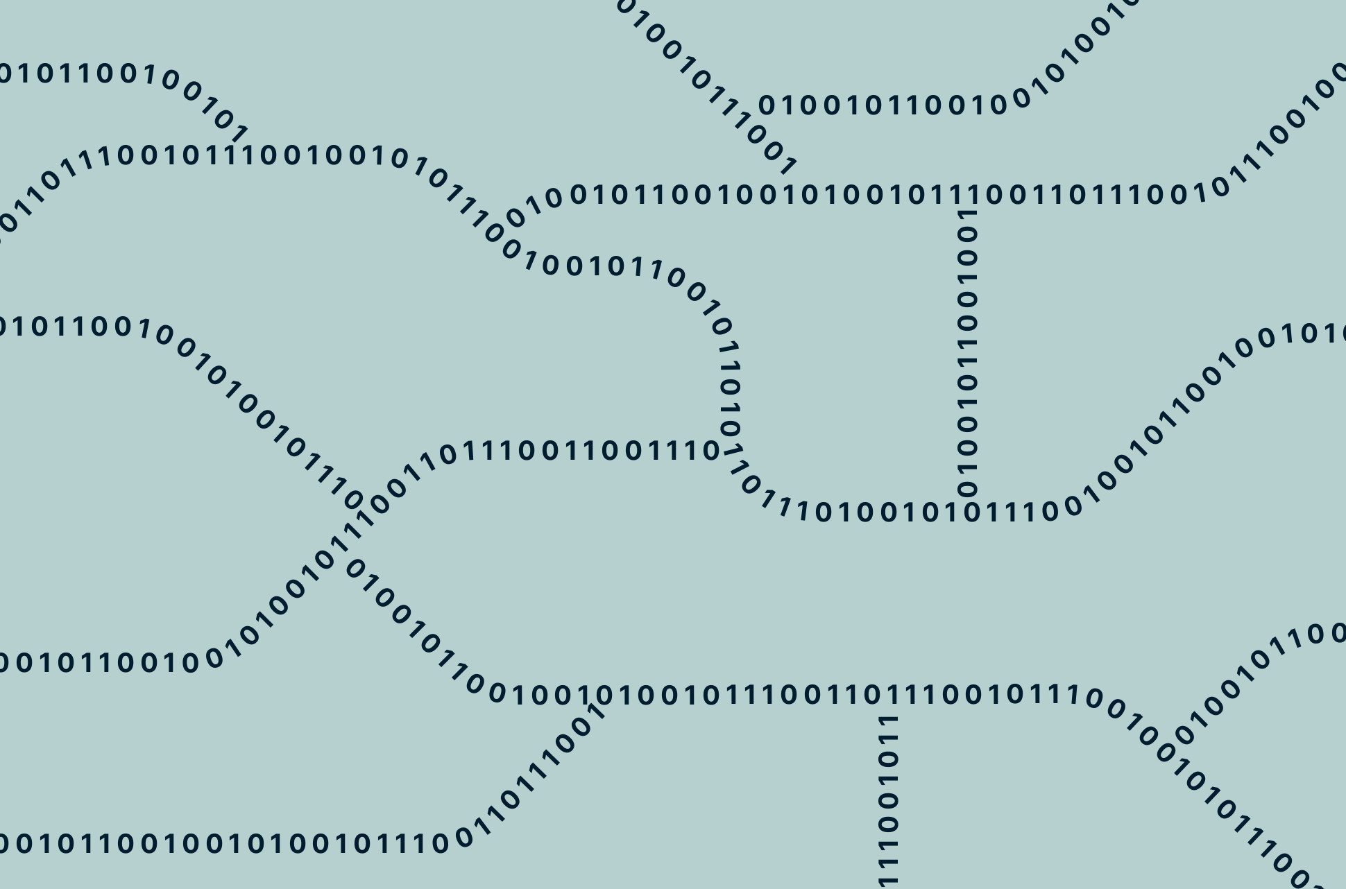 Borders comprised of binary code.