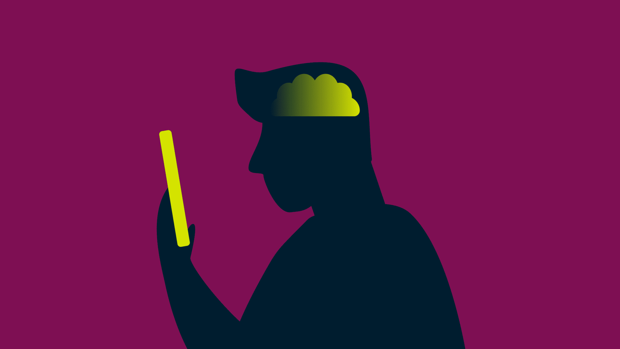 Image of a man staring into a phone