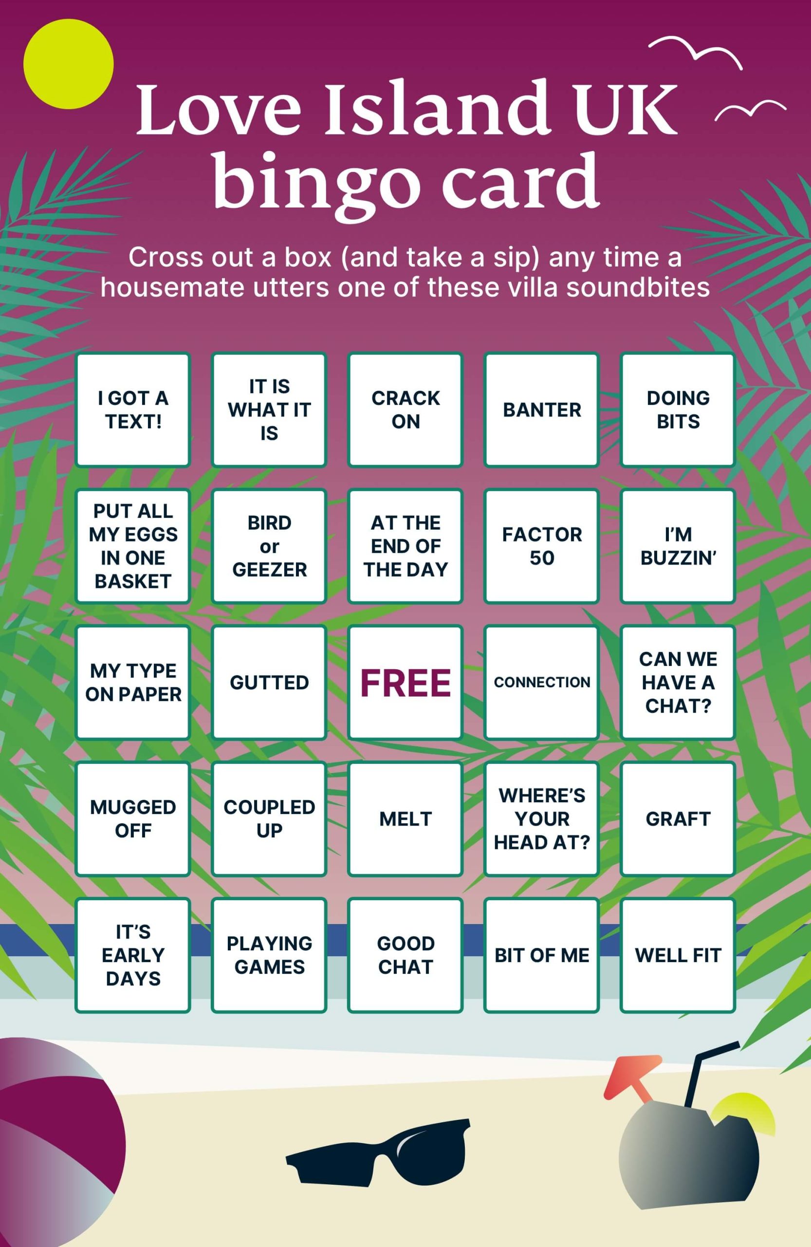 Bingo na podstawie Love Island.