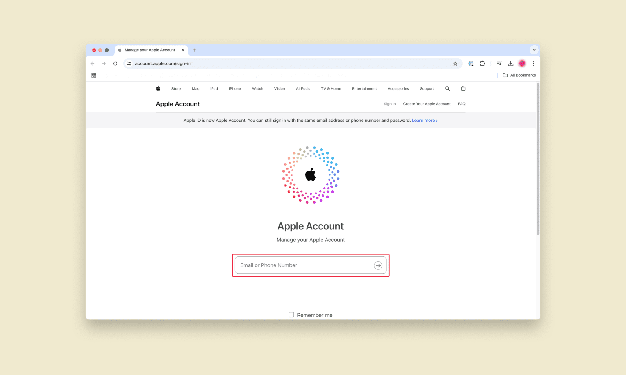 Change app store country online step 1