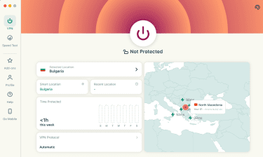 The ExpressVPN macOS app's main window.