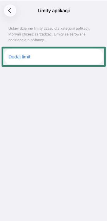 App Limits screen with “Add Limit” button highlighted on iPhone.