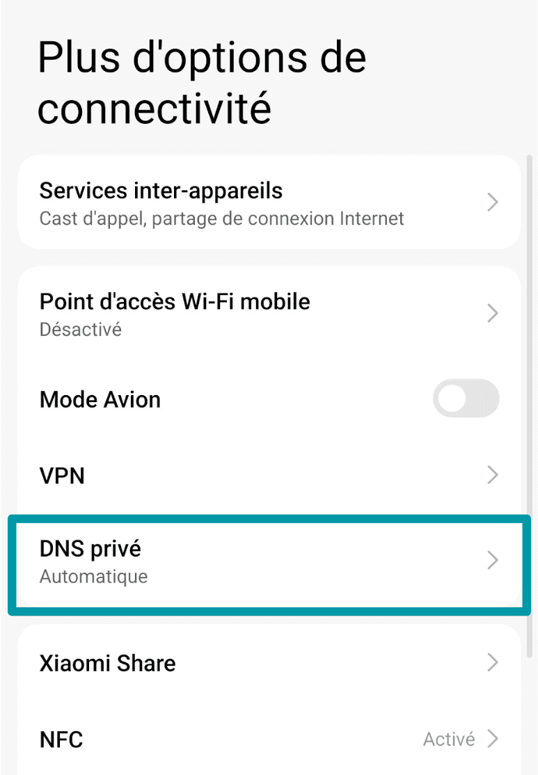 Tap Private Dns Fr