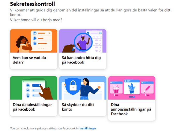 Facebook Privacy Checkup page.