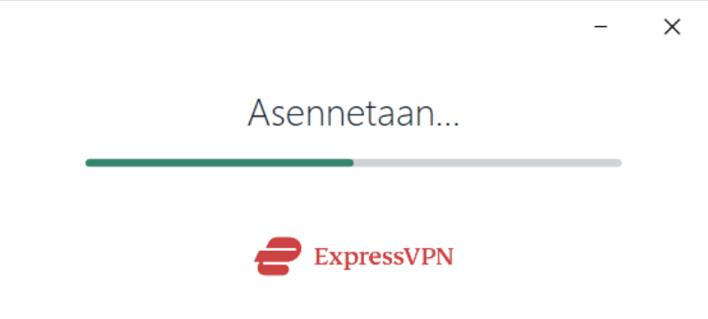 ExpressVPN installation in progress on Windows.