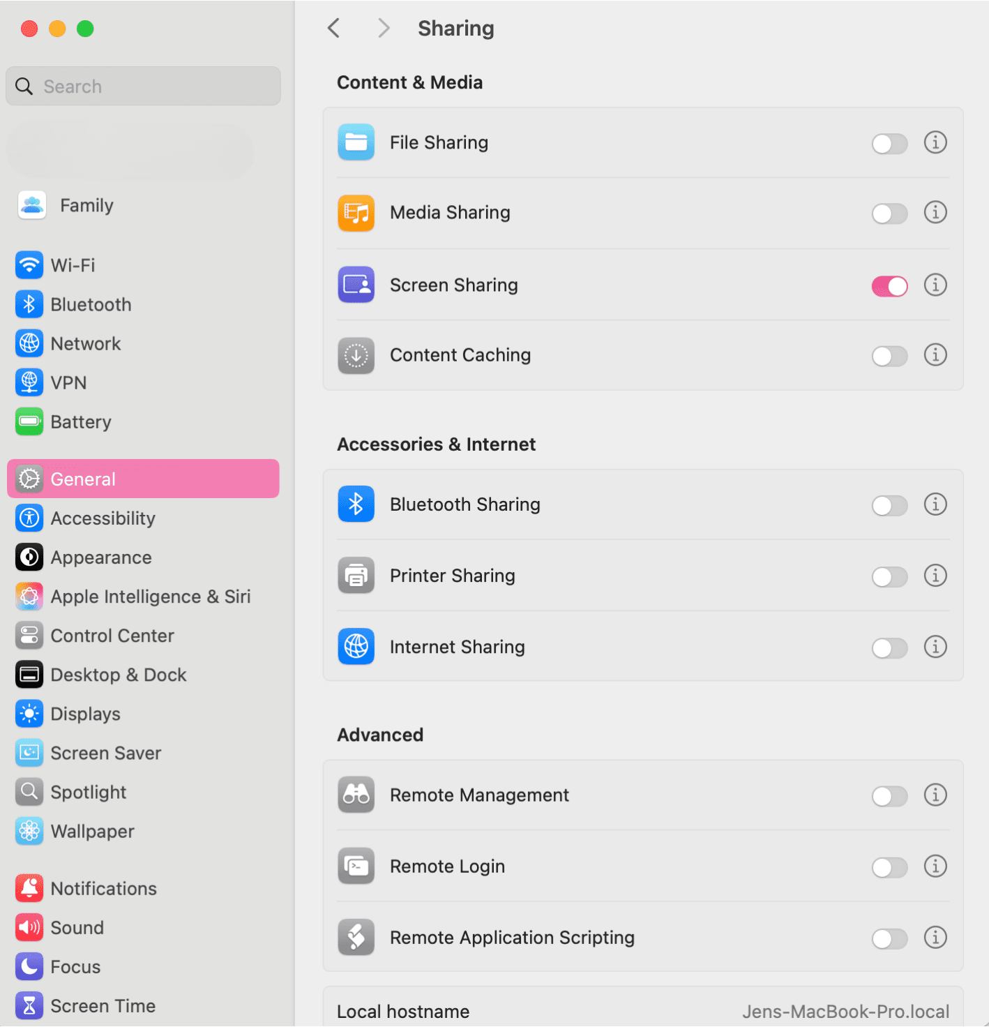 Sharing menu on macOS.