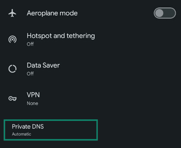 Look for Private DNS settings on Android to use your preferred DNS server configurations.