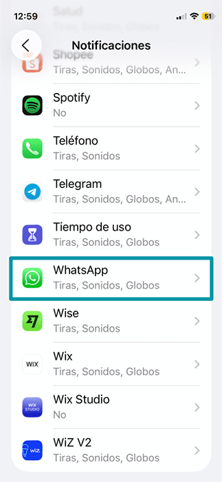 The Notifications settings on an iPhone. 