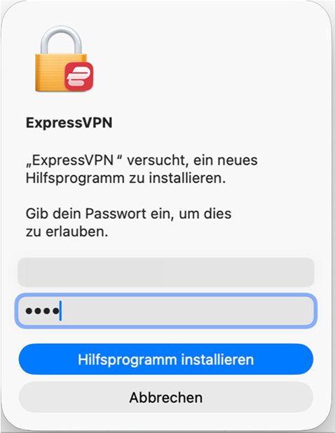 The Install Helper prompt on Mac. 