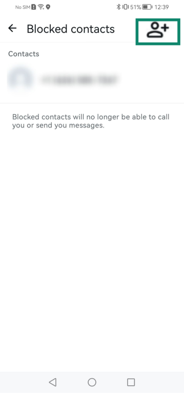 Option to add more contacts to the Blocked contact list