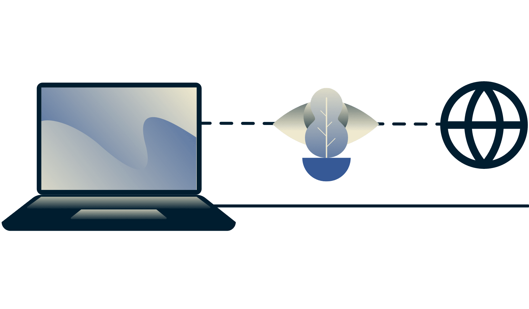 Hvordan omgå struping med et VPN: Diagram som viser en internettleverandør som ikke kan se om en bruker strømmer video.