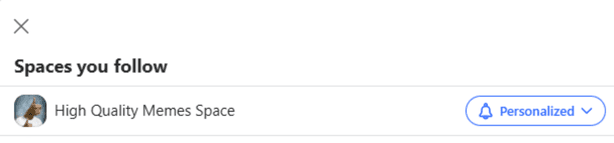 The Quora space you follow window with the option to personlize it.
