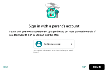 How to create a parent profile on YouTube Kids.