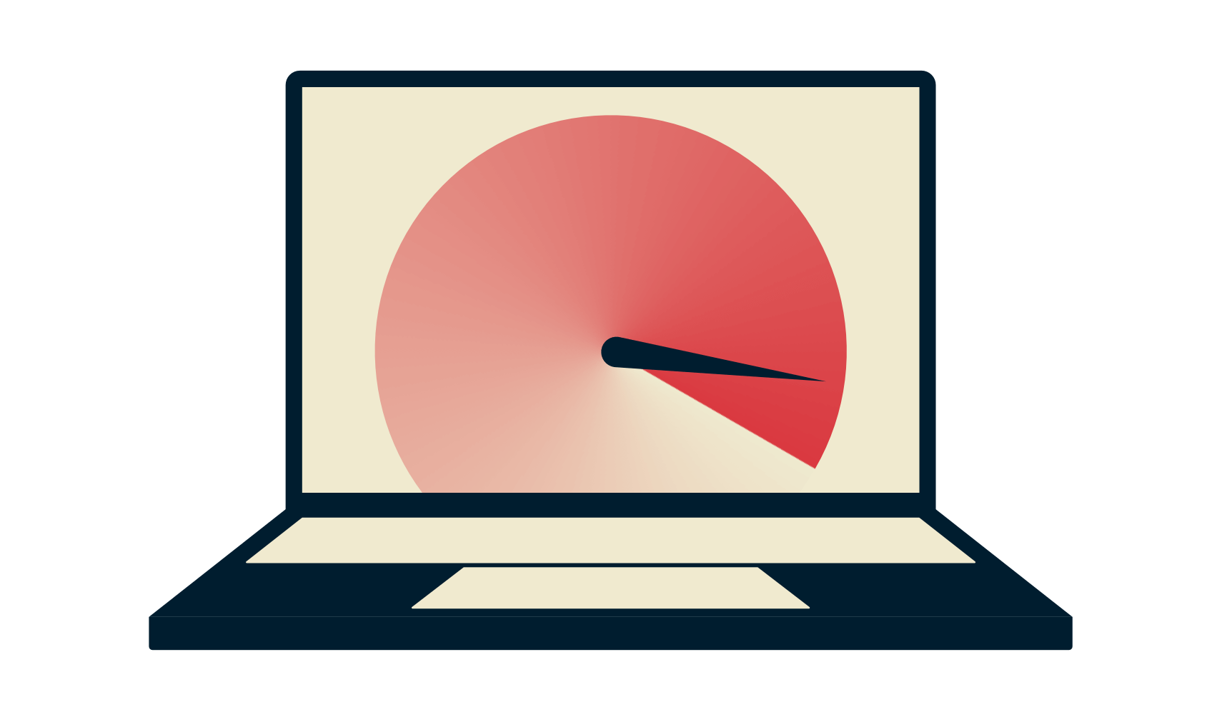 Laptop dengan speedometer