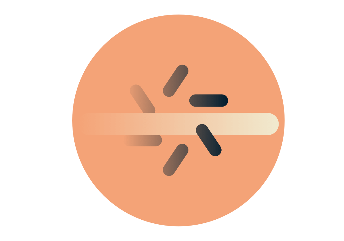 Rask videoavspillingsknapp med en fartsmåler.