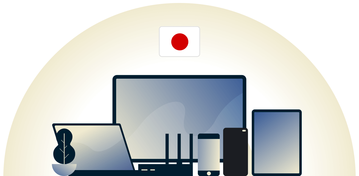 Japan VPN skyddar en mängd olika enheter.