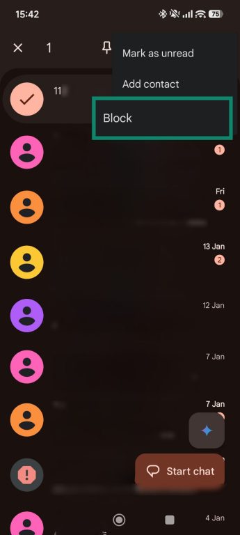 How to block unwanted messages on Android's default messaging app.