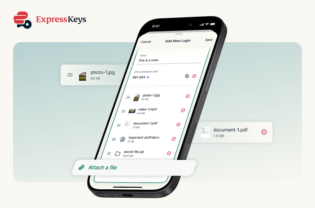 ExpressKeys now lets you attach files to your vault